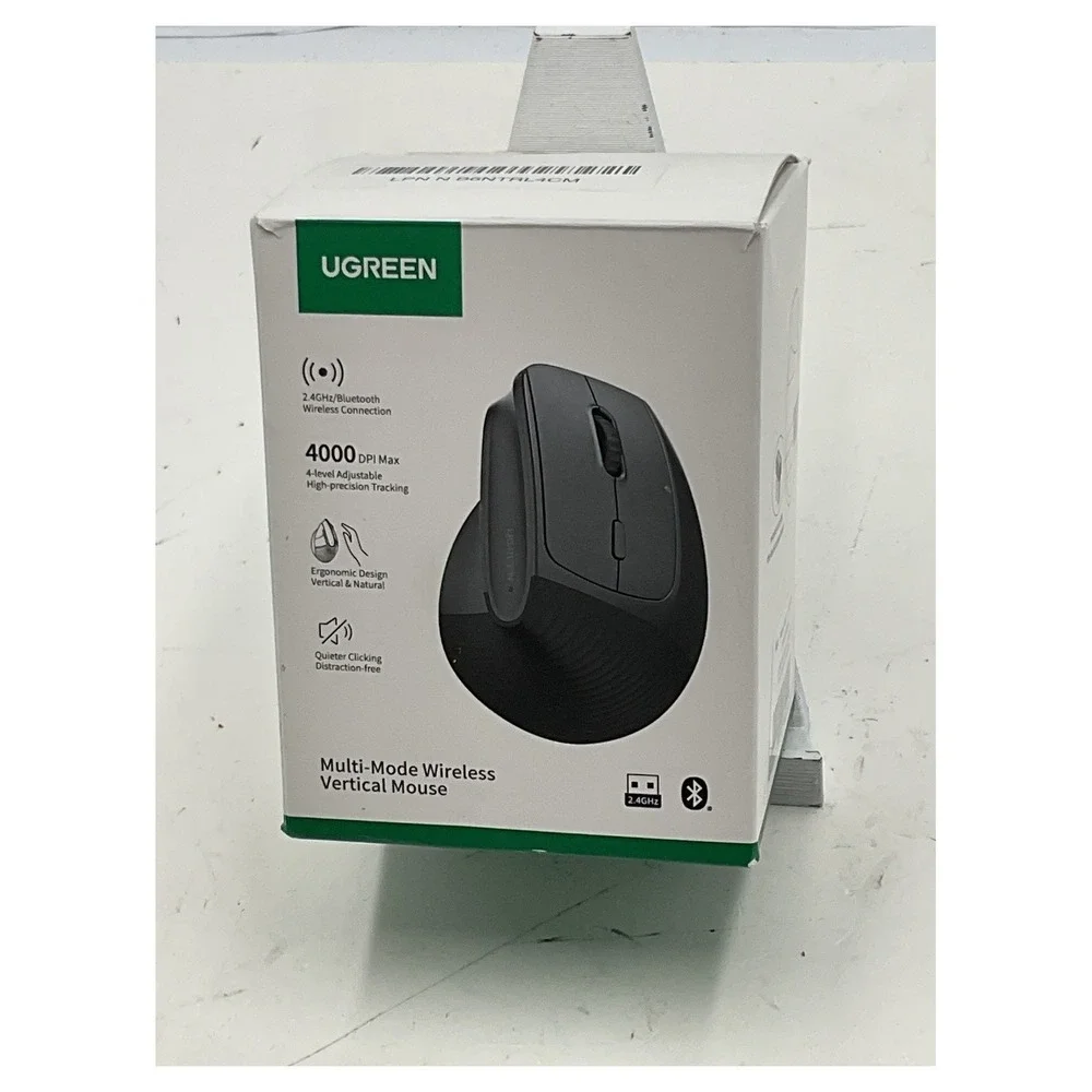 UGREEN M571P Vertical Wireless Mouse 4000 DPI Bluetooth 5.4 2.4G Ergonomic Black